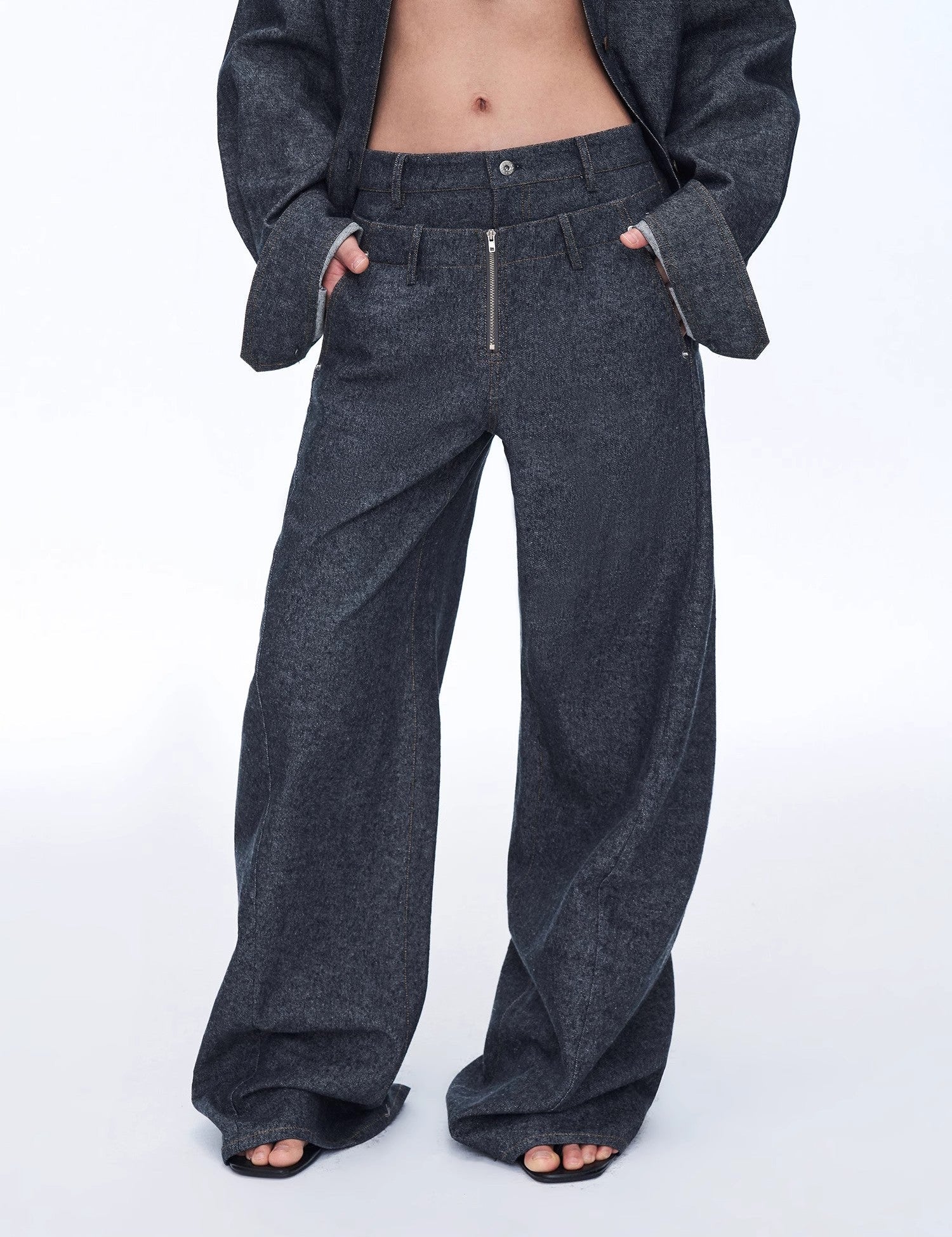 Fireladyfur Women's Stand - up Silhouette Double Waist Linen Trousers"Berlin Street" - variant_title