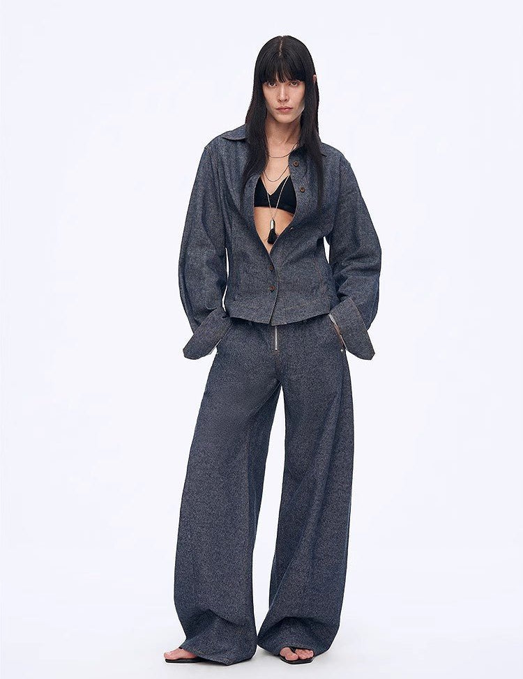 Fireladyfur Women's Stand - up Silhouette Double Waist Linen Trousers"Berlin Street" - variant_title