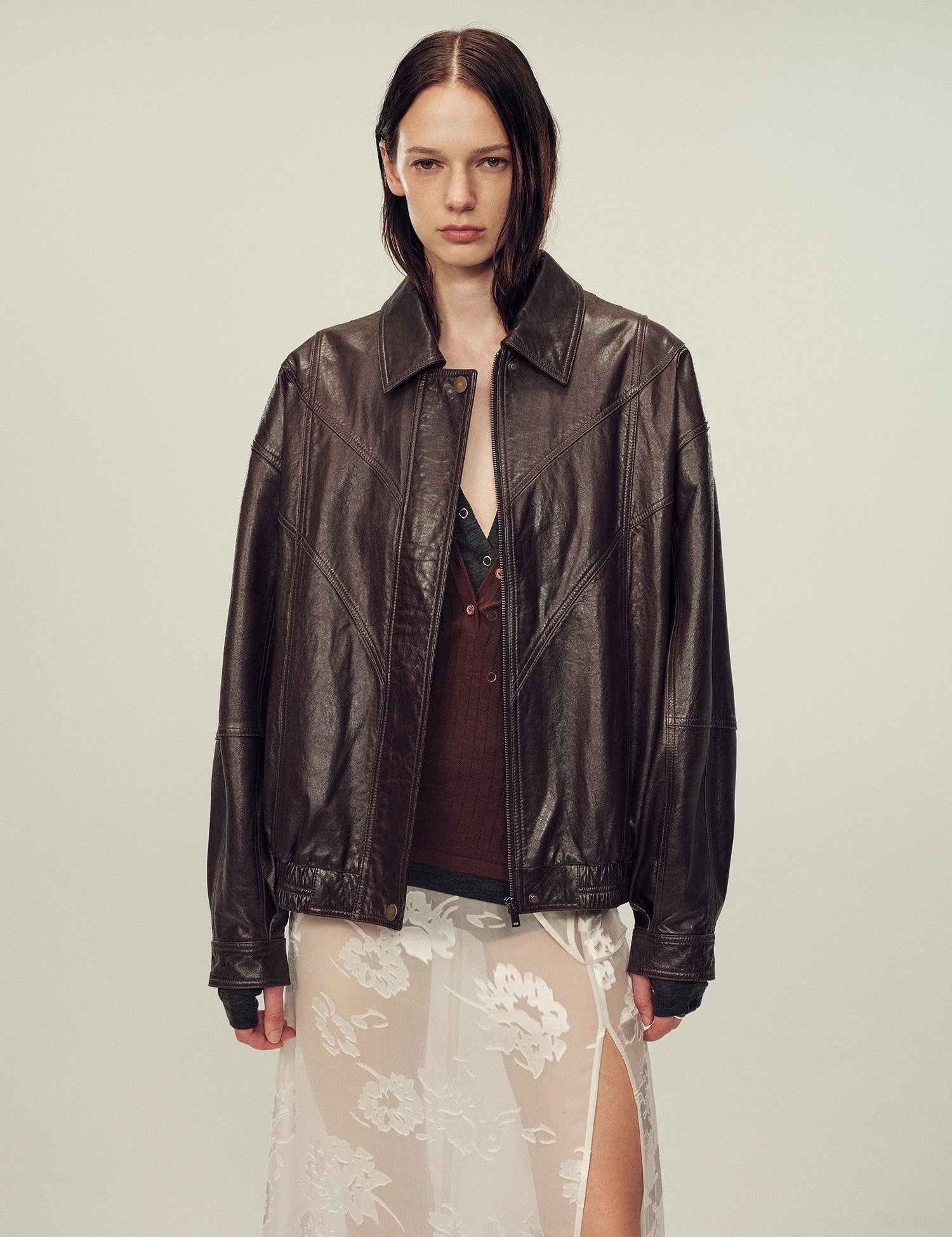 Fireladyfur Women's Suede Top - Grain Sheepskin Leather Jacket - variant_title