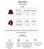 Ambiance Bowler Hat Mohair Wool Blend Vintage Colorblock Knit Hat Scarf Set