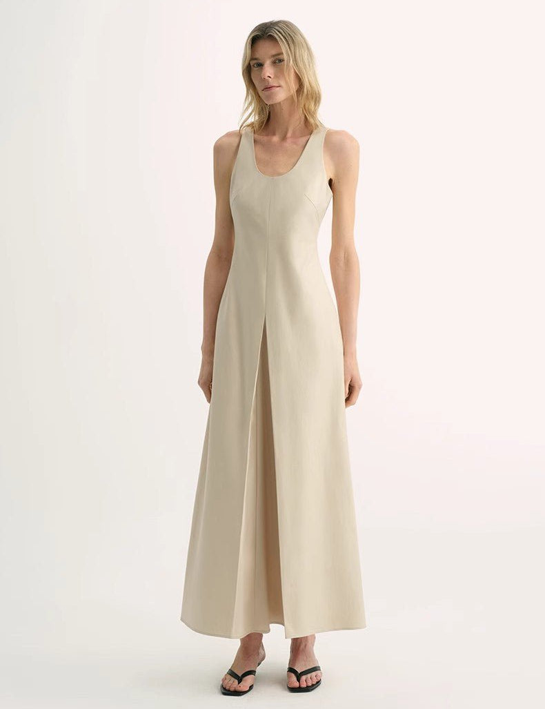 High Density Modal Mulberry Silk Insert U - neck Vest Dress"Simple Love" - variant_title