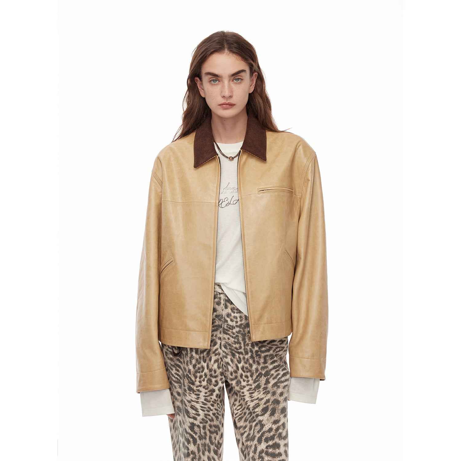 High Street Casual New Zealand Imported Sheepskin Wide Shoulder Genuine Leather Workwear Jacket Leather Jacket Autumn “Light Chaser” - variant_title