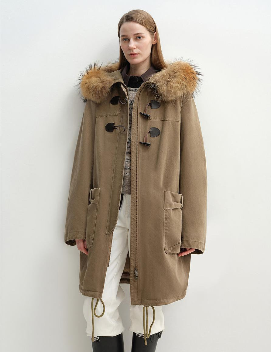 Letrans Women's Down Parka with Detachable Raccoon Fur Collar & 90% Goose Down "Muye Kingdom" - variant_title