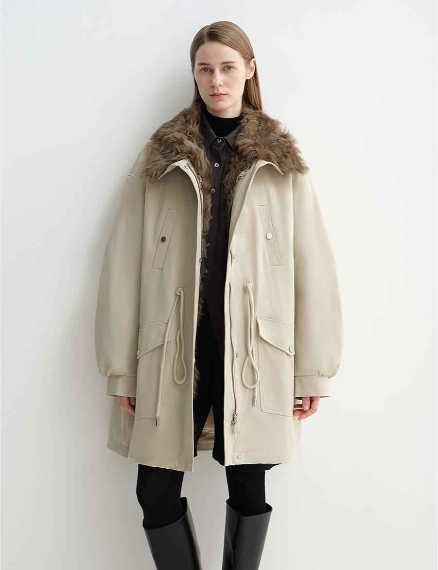 Letrans Women's Down Parka with Detachable Wool Collar & 90% Goose Down "Wilderness Poem" - variant_title