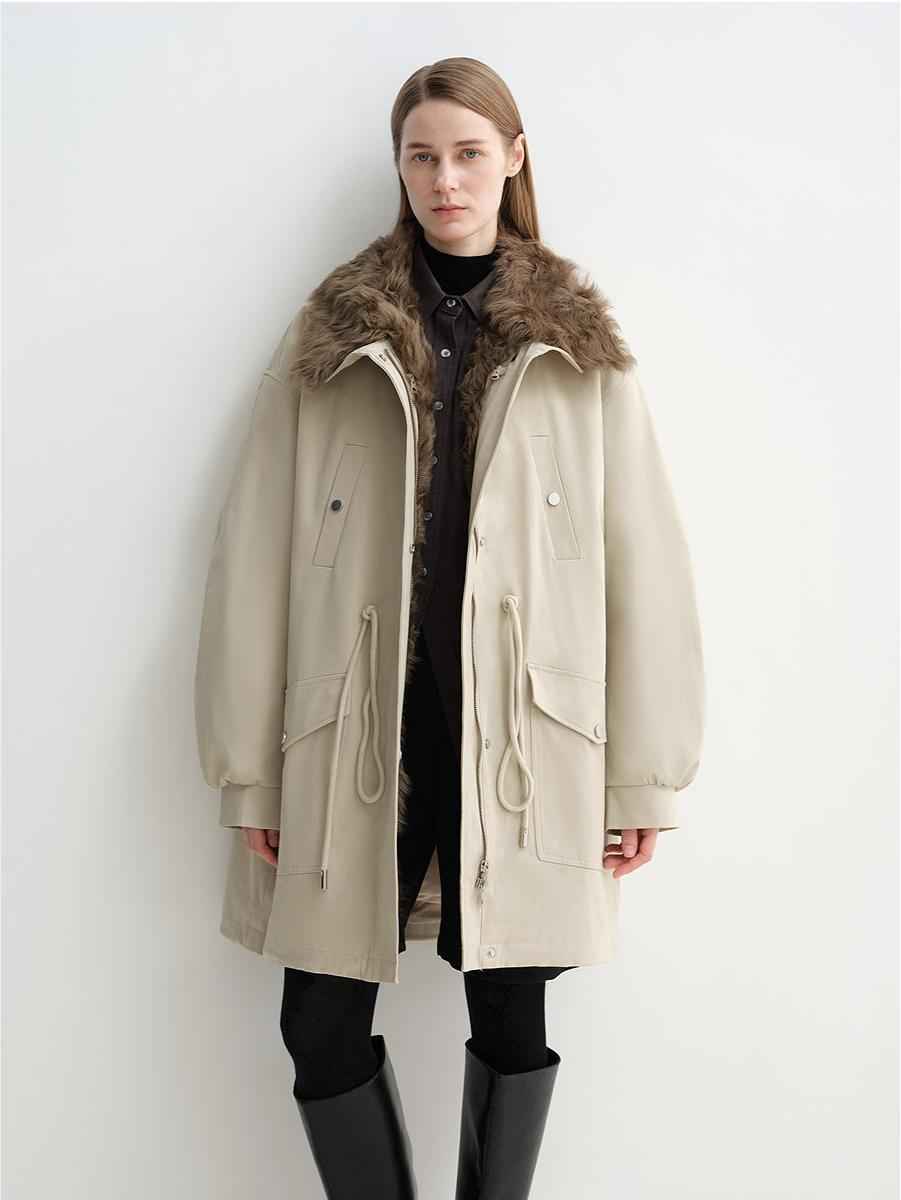 Letrans Women's Down Parka with Detachable Wool Collar & 90% Goose Down "Wilderness Poem" - variant_title