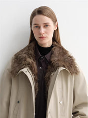 Letrans Women's Down Parka with Detachable Wool Collar & 90% Goose Down "Wilderness Poem" - variant_title