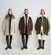 Letrans Women's Down Parka with Detachable Wool Collar & 90% Goose Down "Wilderness Poem" - variant_title