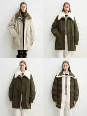 Letrans Women's Down Parka with Detachable Wool Collar & 90% Goose Down "Wilderness Poem" - variant_title