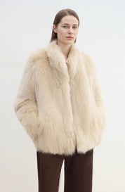 "Long Nocturne" imported fox fur retro short coat for women - variant_title