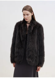"Long Nocturne" imported fox fur retro short coat for women - variant_title