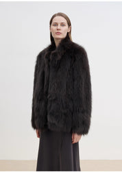"Long Nocturne" imported fox fur retro short coat for women - variant_title