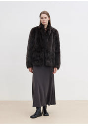 "Long Nocturne" imported fox fur retro short coat for women - variant_title