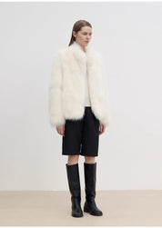 "Long Nocturne" imported fox fur retro short coat for women - variant_title