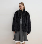"Long Nocturne" imported fox fur retro short coat for women - variant_title