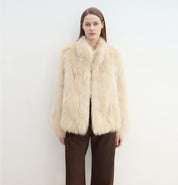 "Long Nocturne" imported fox fur retro short coat for women - variant_title