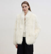 "Long Nocturne" imported fox fur retro short coat for women - variant_title
