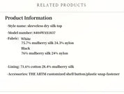 Luxury mulberry silk wrinkle - resistant small high collar A - line sleeveless top vest for women - variant_title