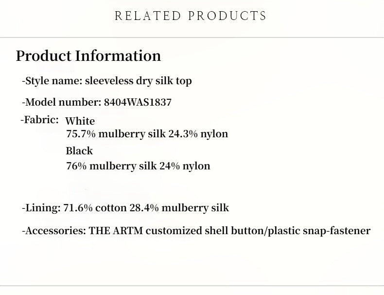 Luxury mulberry silk wrinkle - resistant small high collar A - line sleeveless top vest for women - variant_title