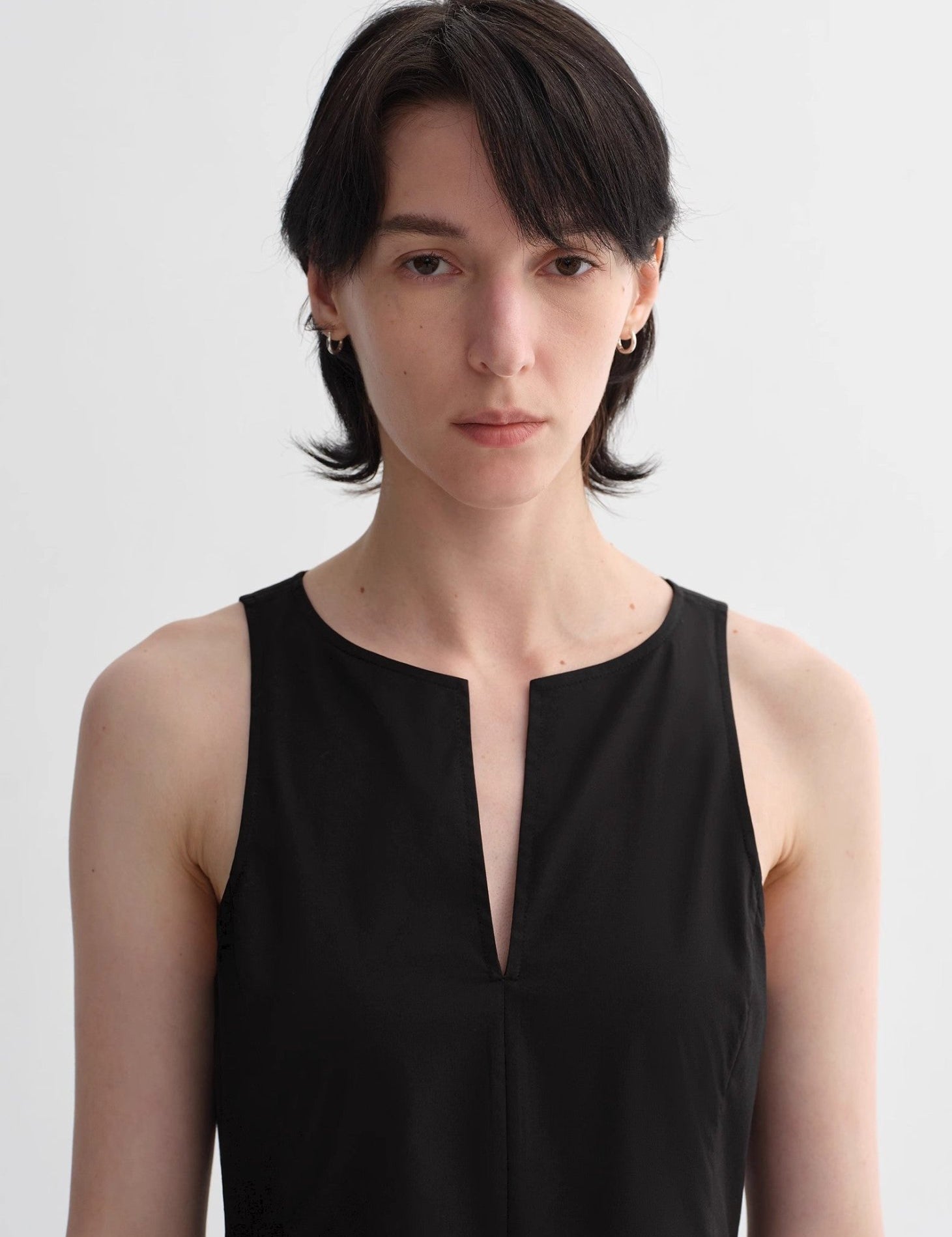 Micro - cocoon - shaped I - shaped pleated V - neck commuting slim - fitting split vest dress for women - variant_title