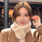 Mink fur scarf autumn and winter warm double - sided fox fur ball scarf - variant_title