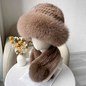 Mink fur scarf autumn and winter warm double - sided fox fur ball scarf - variant_title