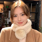 Mink fur scarf autumn and winter warm double - sided fox fur ball scarf - variant_title