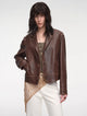 New Zealand imported waxed sheepskin distressed short leather jacket "Vintage Old Stories" - variant_title
