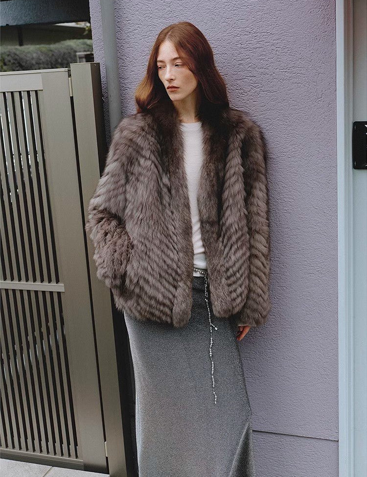 "Polar Night Star" imported sagafurs fox fur coat whole fox fur coat - variant_title