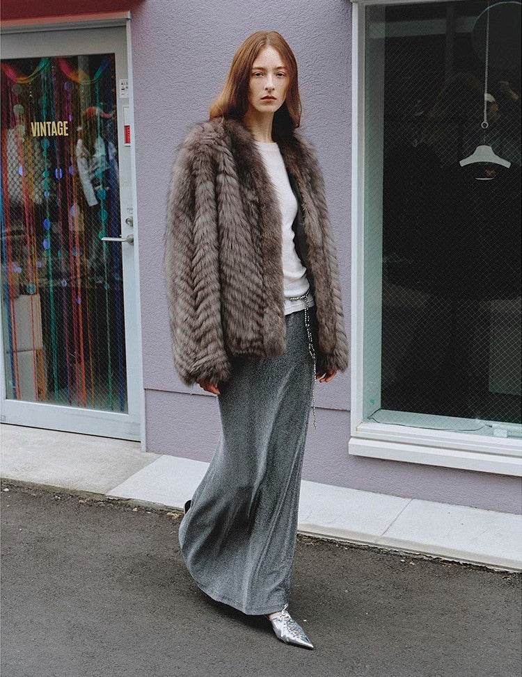 "Polar Night Star" imported sagafurs fox fur coat whole fox fur coat - variant_title