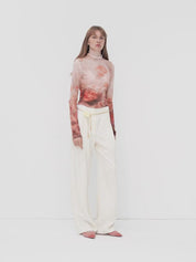 "Relaxed Old Money" Acetate Linen Old Money-Inspired Draped Mid-Waist Single-Pleat Straight-Leg Wide-Leg Casual Pants