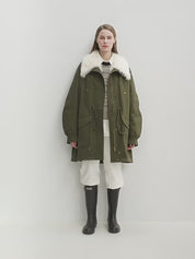 Letrans Women's Down Parka with Detachable Wool Collar & 90% Goose Down "Wilderness Poem"