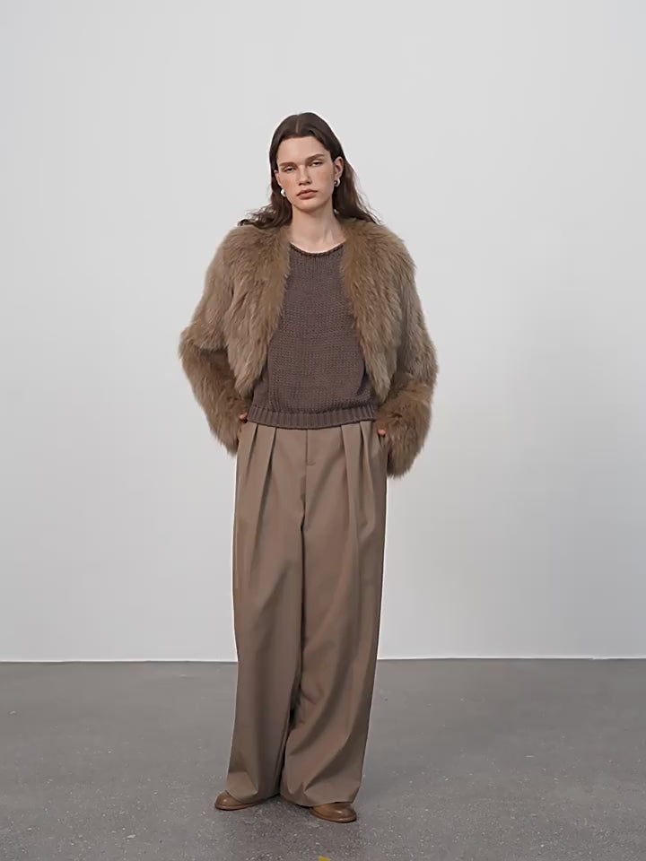 Letrans Women's Short Fox Fur & Leather Coat "Free Spirit Collection"