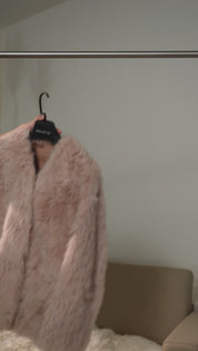 "Castle Dusk" V-neck Italian imported Tuscan curly wool sheepskin fur coat winter