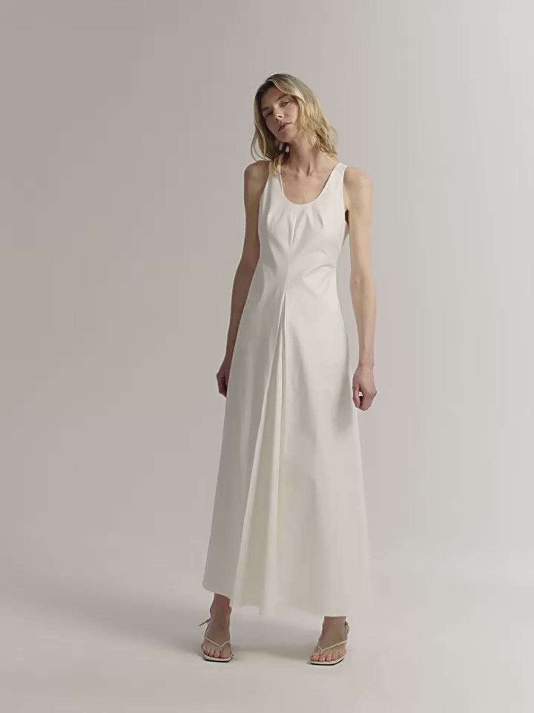 "Simple Love" High Density Modal Mulberry Silk Insert U-neck Vest Dress