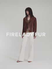 New Zealand imported waxed sheepskin distressed short leather jacket "Vintage Old Stories"