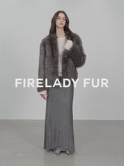 "Polar Night Star" imported sagafurs fox fur coat whole fox fur coat