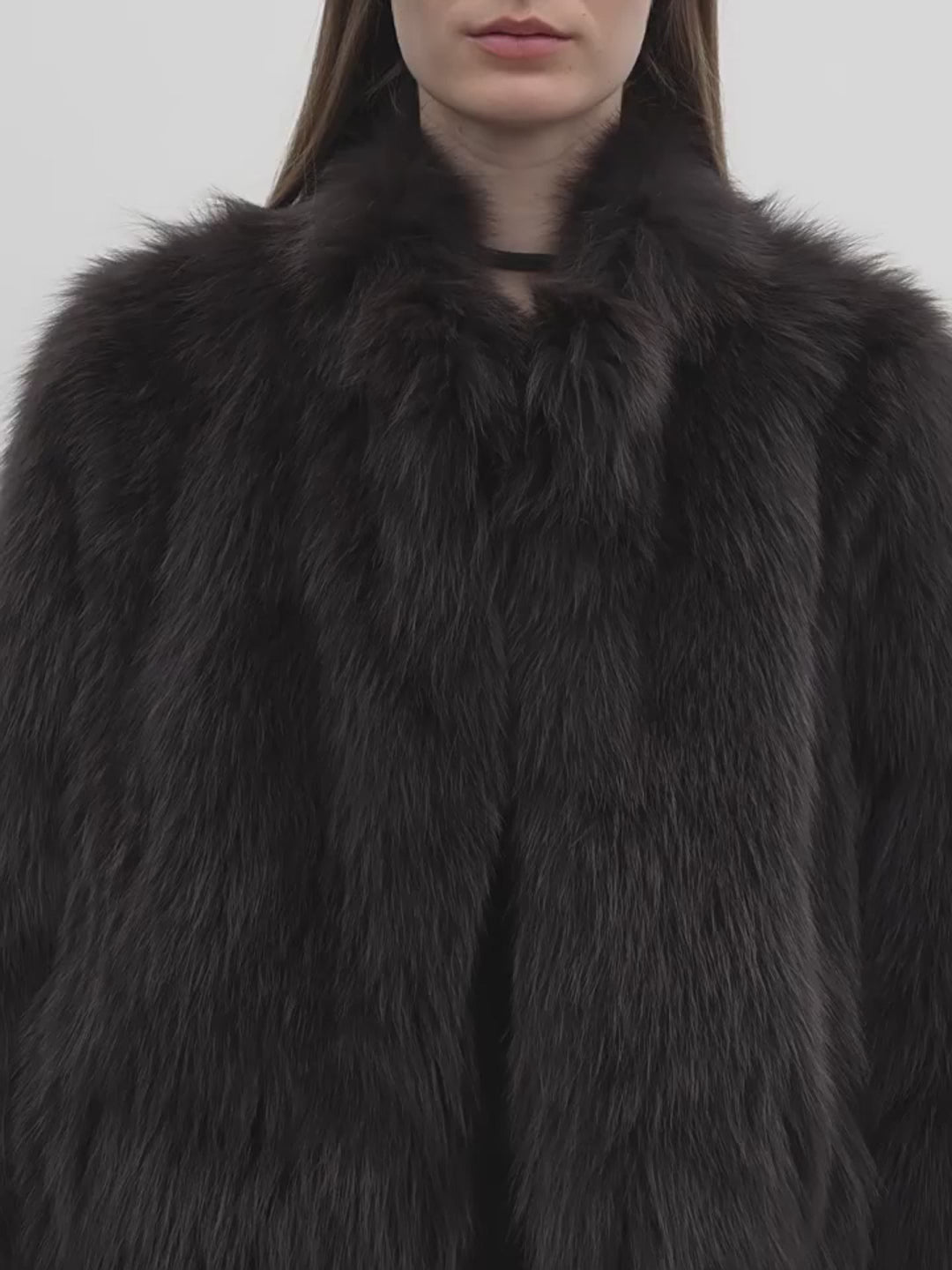 "Long Nocturne" imported fox fur retro short coat for women