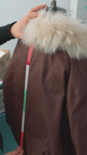 Fireladyfur Women's Warm Short Down Jacket with Raccoon Fur“Cutting-edge Style”