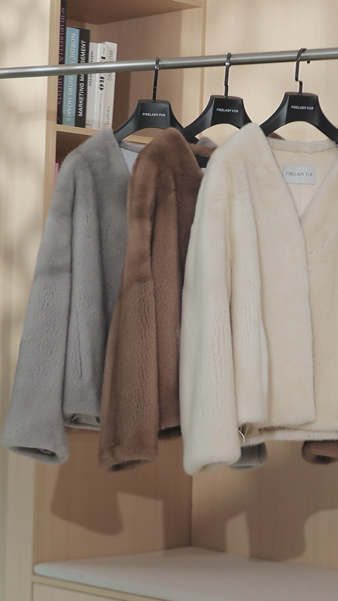 Louvre Mink V-Neck Jacket