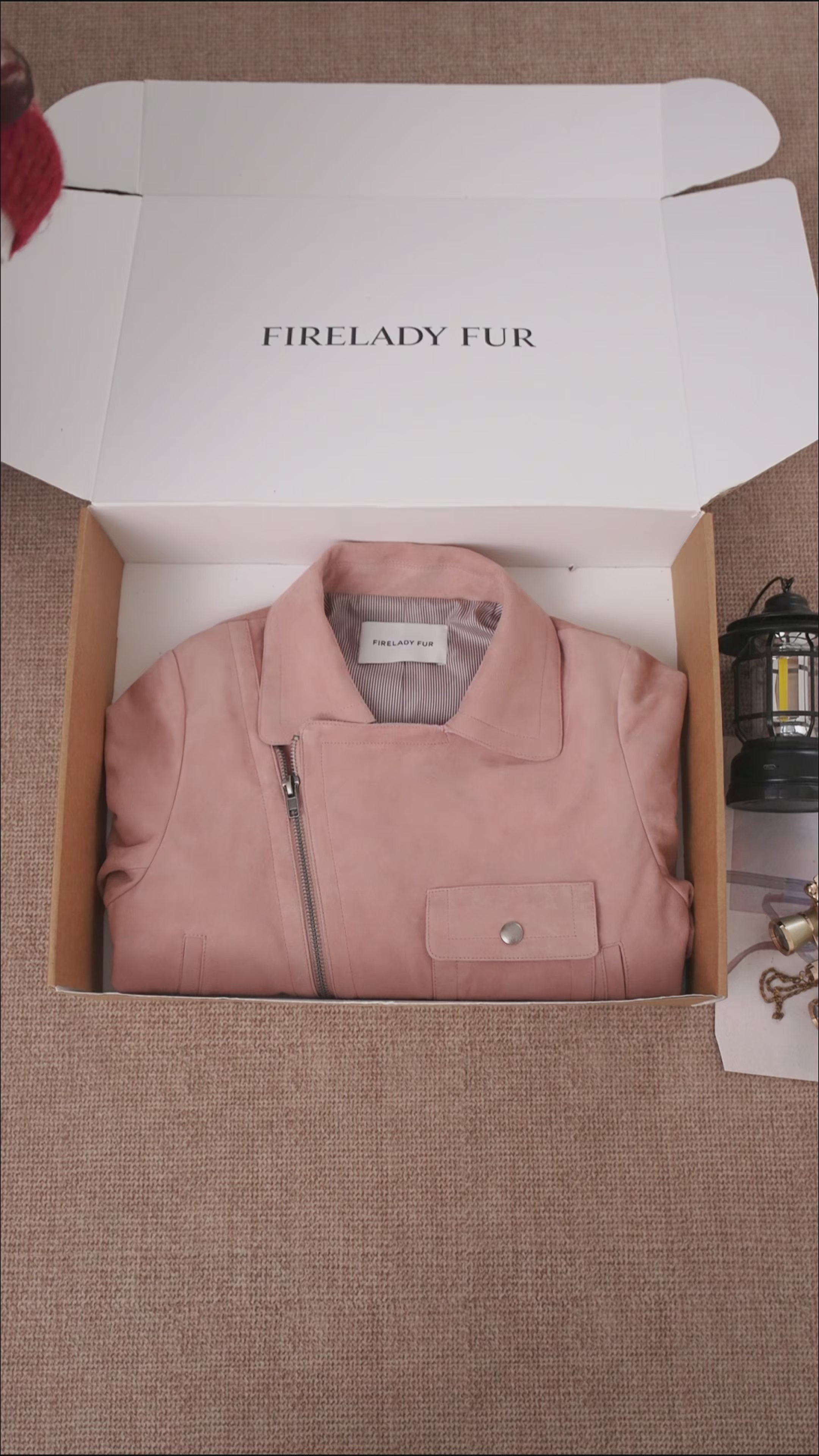 Firelady Fur Women's Motorcycle Leather Jacket - Notched Collar Short Biker Jacket - Movie Era