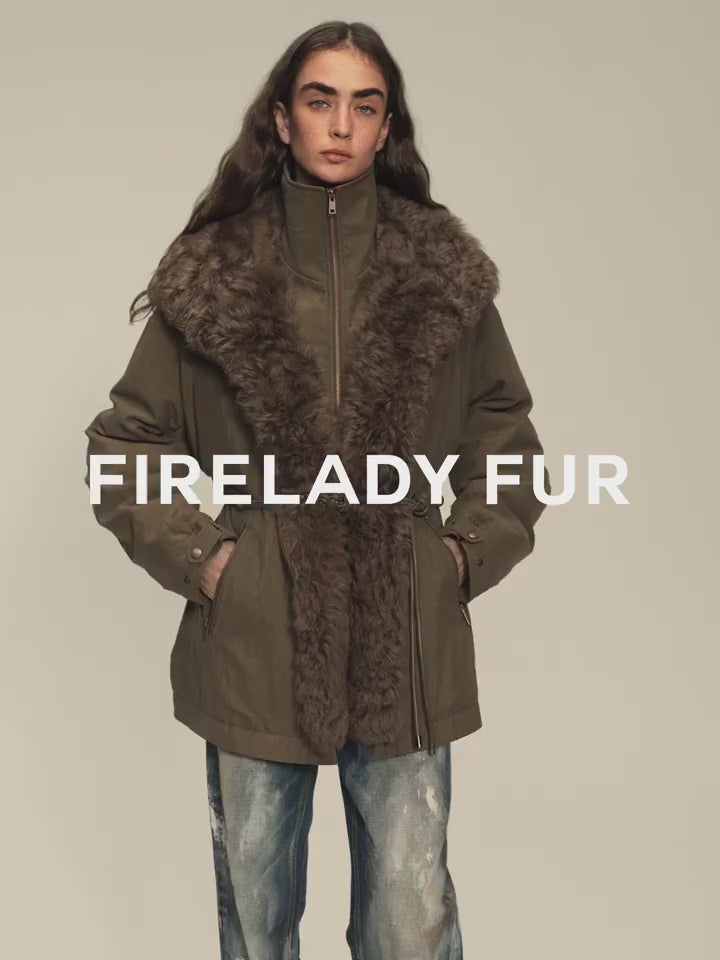 Firelady Fur Women's Detachable Toscana Shearling-Lined Parka Jacket "The Wizard of Oz"