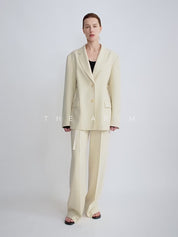 THE ARTM Australian Merino Wool Oversized Suit Set - Wrinkle-Resistant Blazer & Trousers