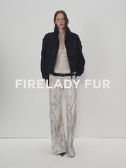 Casual stand-up collar jacket-style fluffy sheep curly hair fashionable short  bomber coat"Curly Story"
