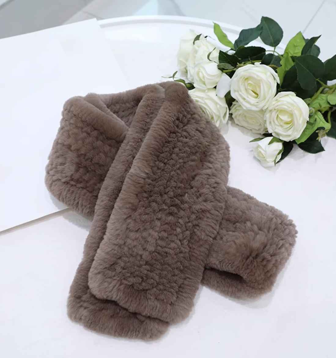 Rex rabbit fur long fur scarf woven double - sided real fur scarf for women - variant_title