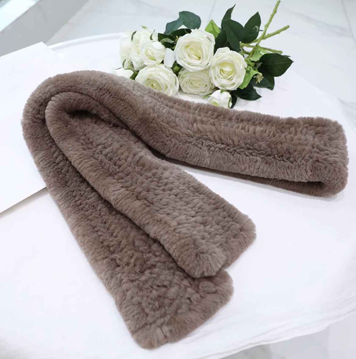 Rex rabbit fur long fur scarf woven double - sided real fur scarf for women - variant_title