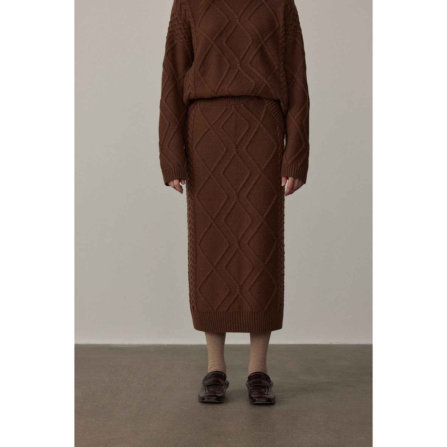 "Rozen Maiden" 26S Australian Merino Wool Cable Skirt - variant_title