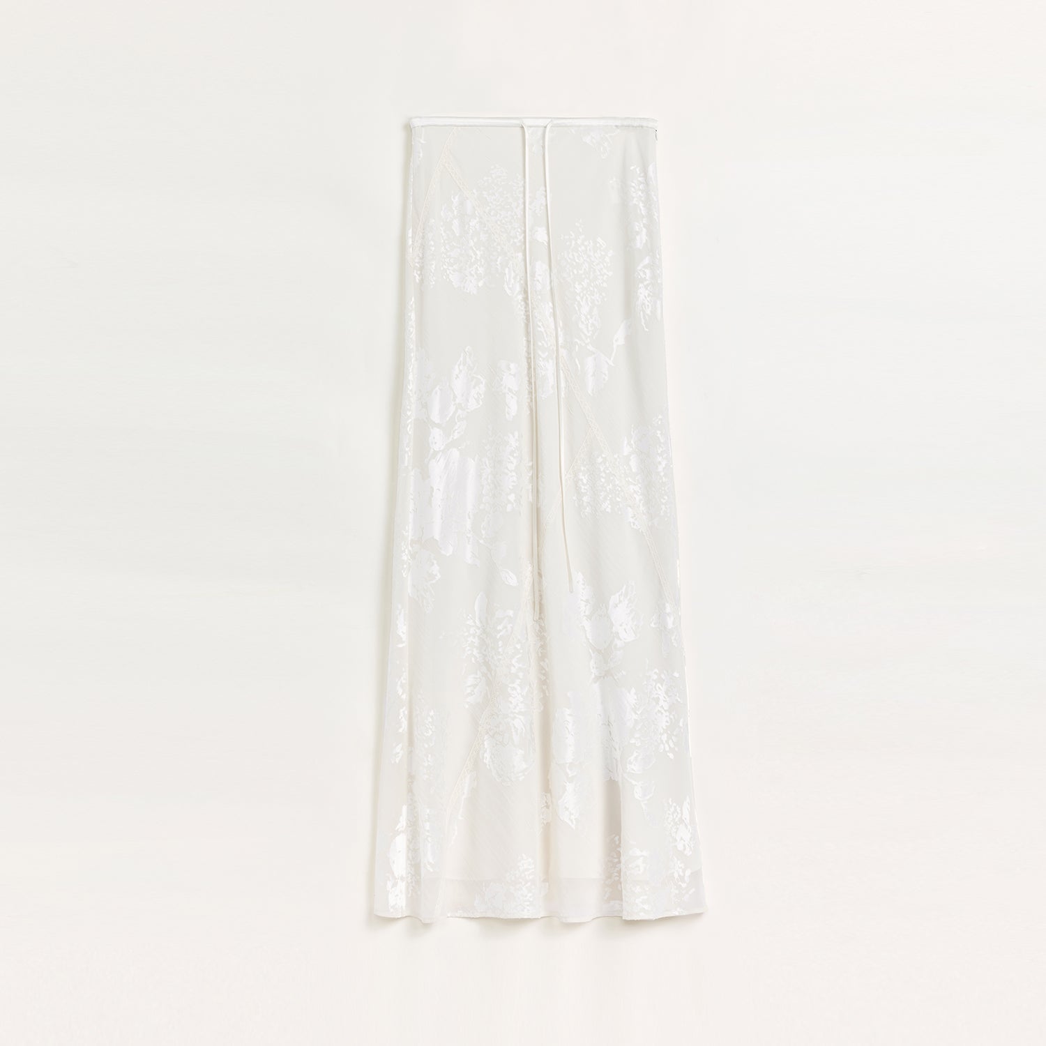 "Seville" bias - cut fishtail midi skirt in burnt pattern material - variant_title
