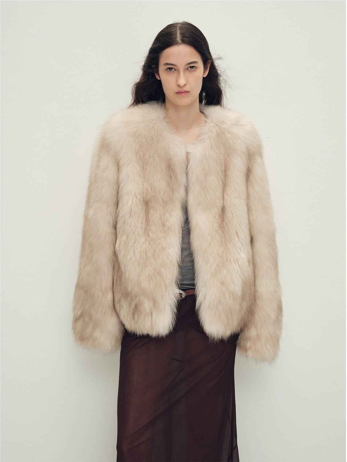 Fireladyfur Women's Fur Coat | Genuine Finnish Fox Fur"Reed Flower"