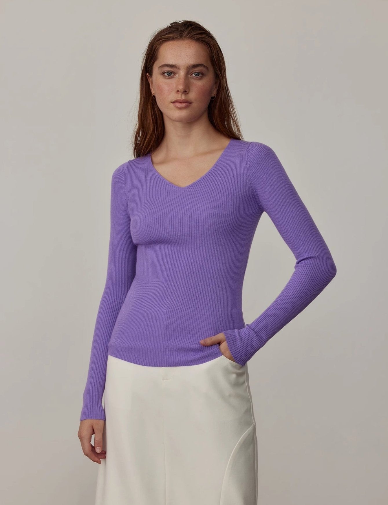 "Stobe" worsted low - waisted fashionable versatile suit retro neutral straight skirt - variant_title