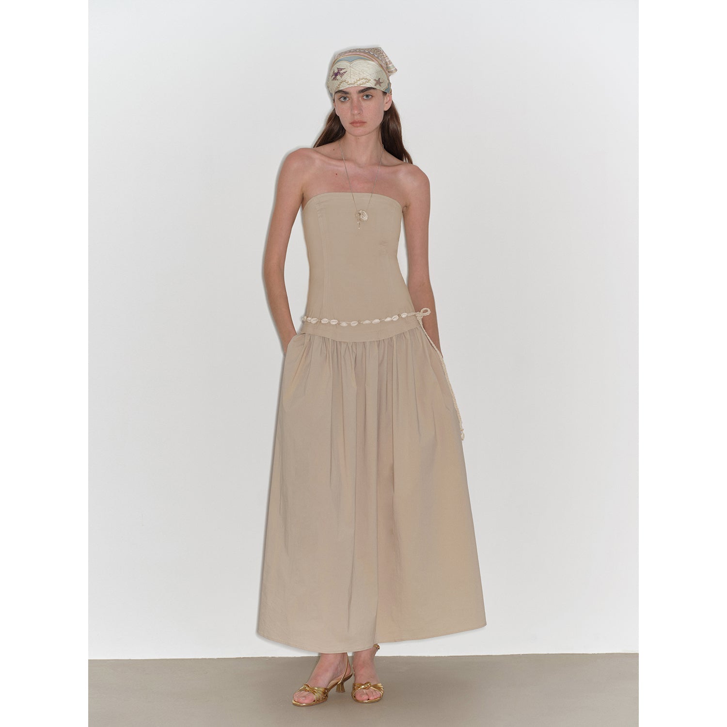 "Summer Formula" Retro and elegant bust - wrapped, long - waisted, slim - fitting, large A - hem mid - length dress - variant_title